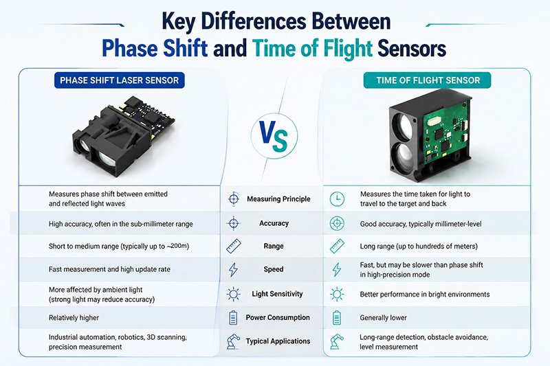 Key Differences Between Phase Shift and Time of Flight Sensors Key Differences Between Phase Shift and Time of Flight Sensors