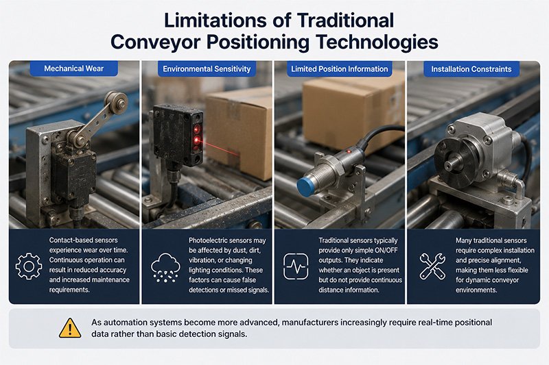 Limitations of Traditional Conveyor Positioning Technologies Limitations of Traditional Conveyor Positioning Technologies