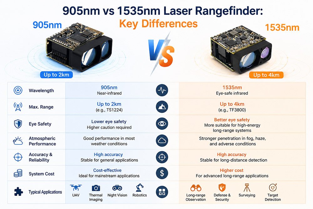 905nm vs 1535nm Laser Rangefinder Key Differences 905nm vs 1535nm Laser Rangefinder Key Differences