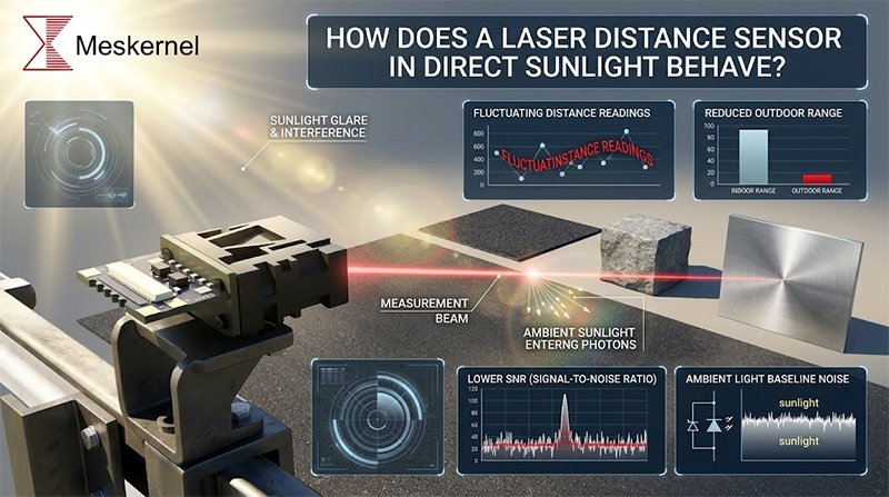 How does a laser distance sensor in direct sunlight behave How does a laser distance sensor in direct sunlight behave