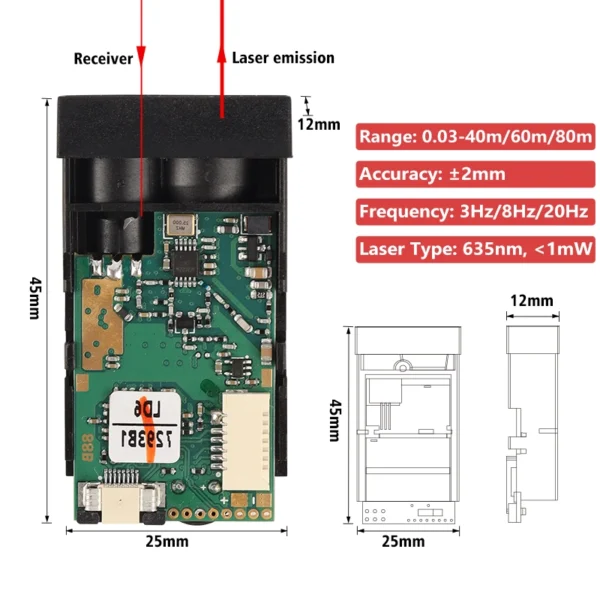 LDK 40m Analog Laser Distance Sensor - Image 3