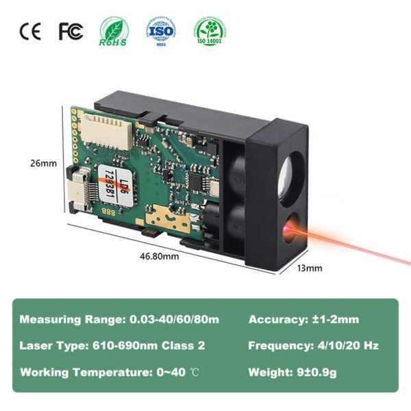 LDK 20Hz Laser Distance Sensor Module - Imagem 2