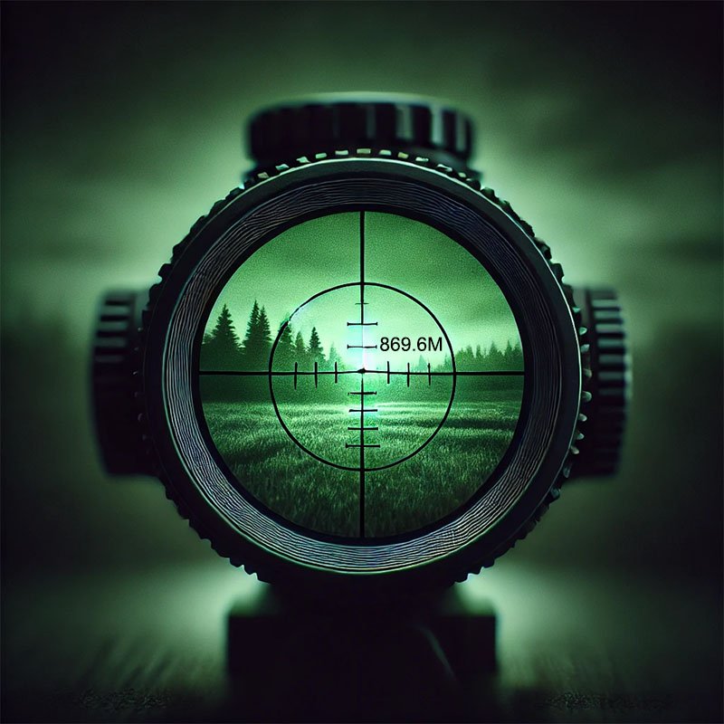 Integrated laser distance sensor in scope Integrated laser distance sensor in scope