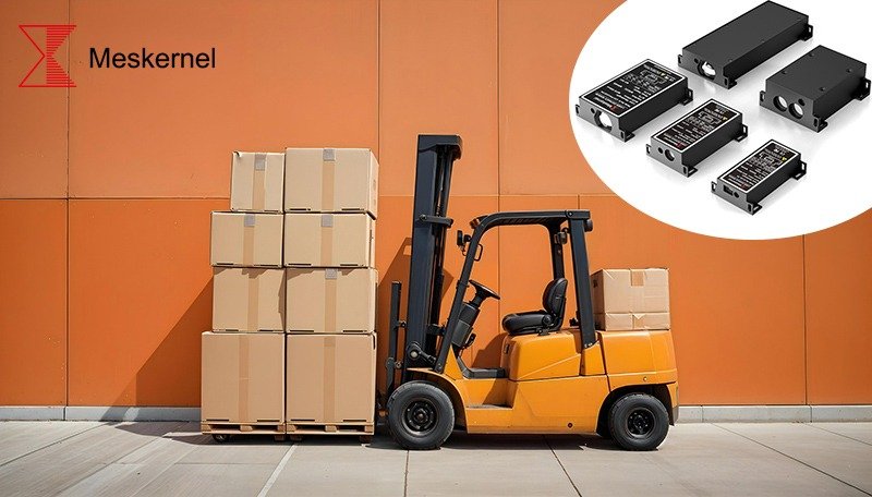 Laser distance sensor for forklift mast height monitoring