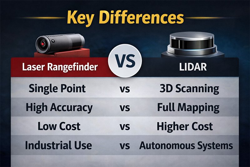 difference between laser rangefinder and lidar